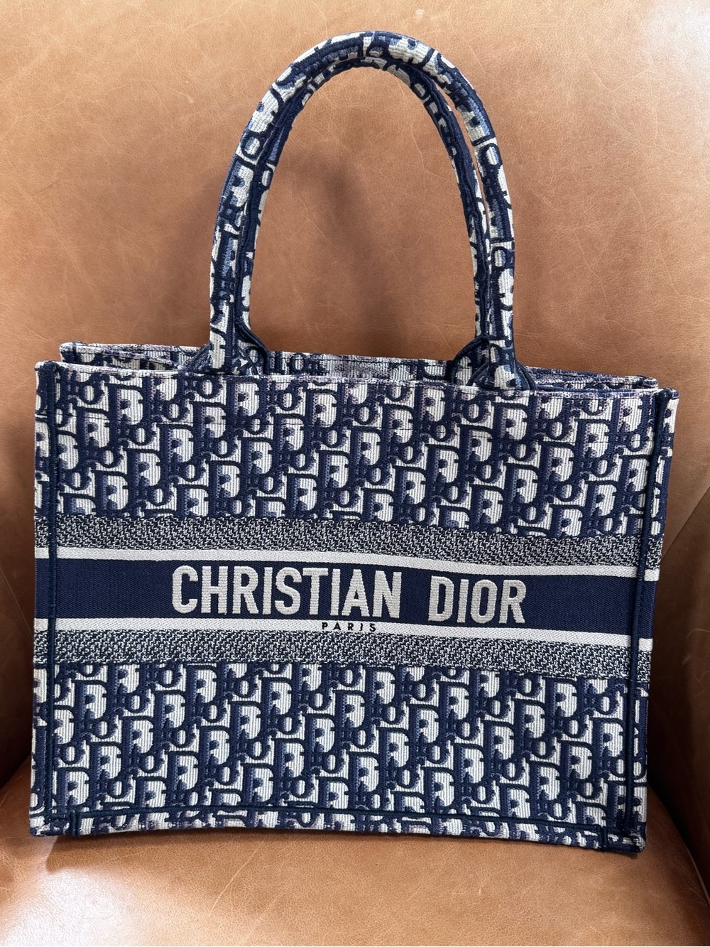 Dior Blue and White Book Tote - Christian Dior Canvas Tote